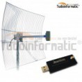 KIT CLIENTE Internet Wireless: Antena de Grade 17dBi Proeletronic + Cabo 10m + ADAPTADOR USB OIW-2402USG 