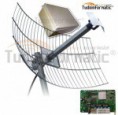 Antena Internet Wireless 25dBi c/ pig 1m - AP Fastlan BG Plus 400mW - Roteador Digital Sem Fio + CAIXA HERMÉTICA + Fonte POE